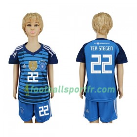 Tenue Allemagne Ter Stegen 22 Gardien Enfant Domicile Coupe du monde 2018 Maillot de Foot